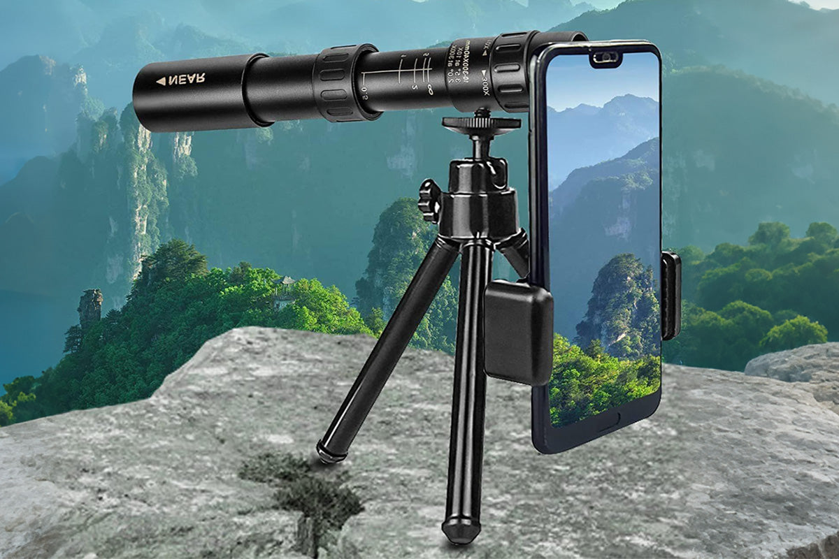 Zoom Lens for iPhone Android 10-300x40mm Monocular Telescope for Bird Watching