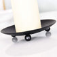 2Pcs Black Iron Plate Candle Holder Decorative Iron Pillar Candle Plate