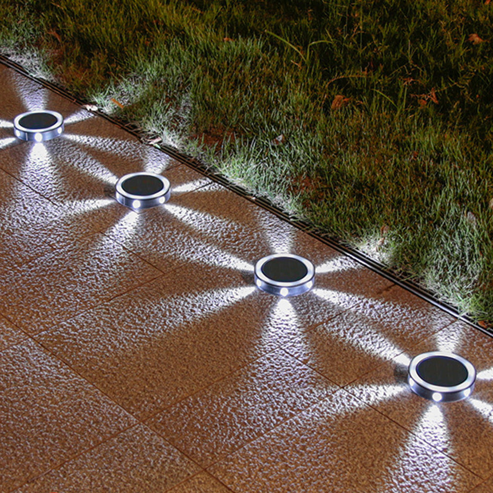 4Pcs Solar Ground Lights Bright In-Ground Outdoor Landscape Lighting Pathway Lawn Patio Yard Deck