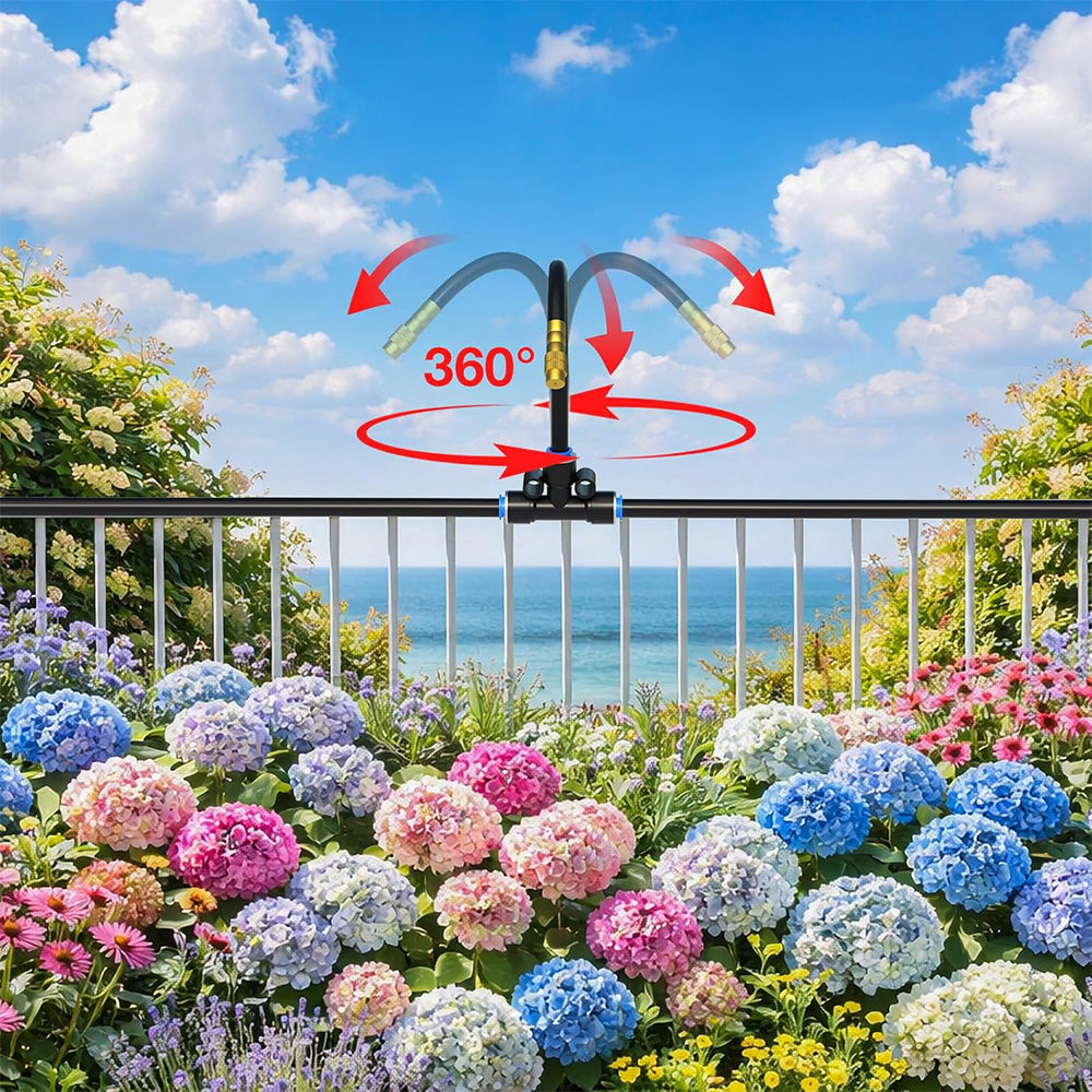 30m 0.6cm 360-Degree Adjustable Copper Nozzle Irrigation Kit for Garden Greenhouse Lawn Patio