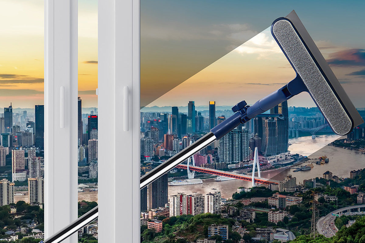 2in1 Home Window Squeegee and Cleaning Tool for Outdoor Glass Mirrors and Screens