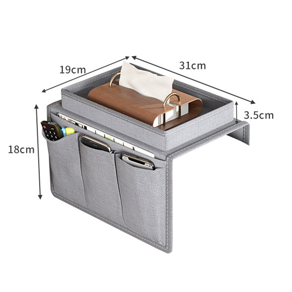 2Pcs Sofa Armrest Storage Bag With 5 Pockets