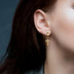 5 Pairs Unisex Cross Dangle Hoop Huggie Stainless Steel Earrings