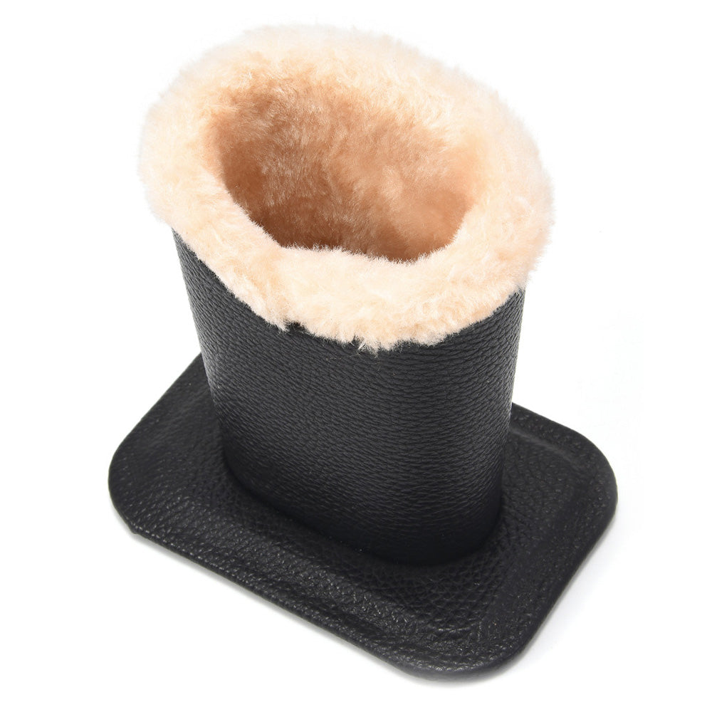 Soft Plush Lined Eyeglasses Desk Holder PU Leather Glasses Display Stand With Base