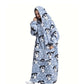 Extra Long Hoodie Wearable Blanket With Big Pocket for Adults