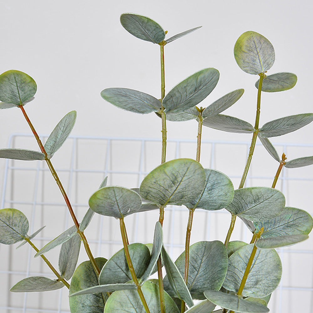 Realistic Artificial Eucalyptus Plant 3-Branch Faux Water Decorative Leaves