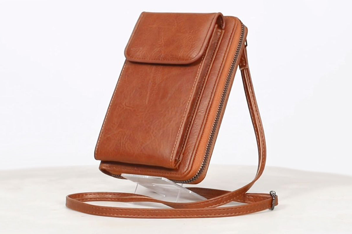 PU Leather Women Pouch Bag Mobile Phone Bag Crossbody Purse Wallet Shoulder Bag