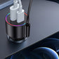 3 In 1 Car Charger With Retractable Coiled Cable USB And Type-C Fast Charging
