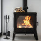 5 Pieces Fireplace Tool Set Wrought Iron With Stand For Indoor And Outdoor Use