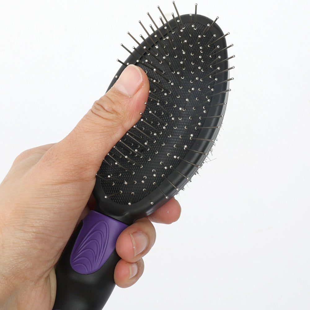 2 Pack Pet Grooming Brush Set Deshedding Double Sided Comb Massage Brush for Cats Dogs Horses