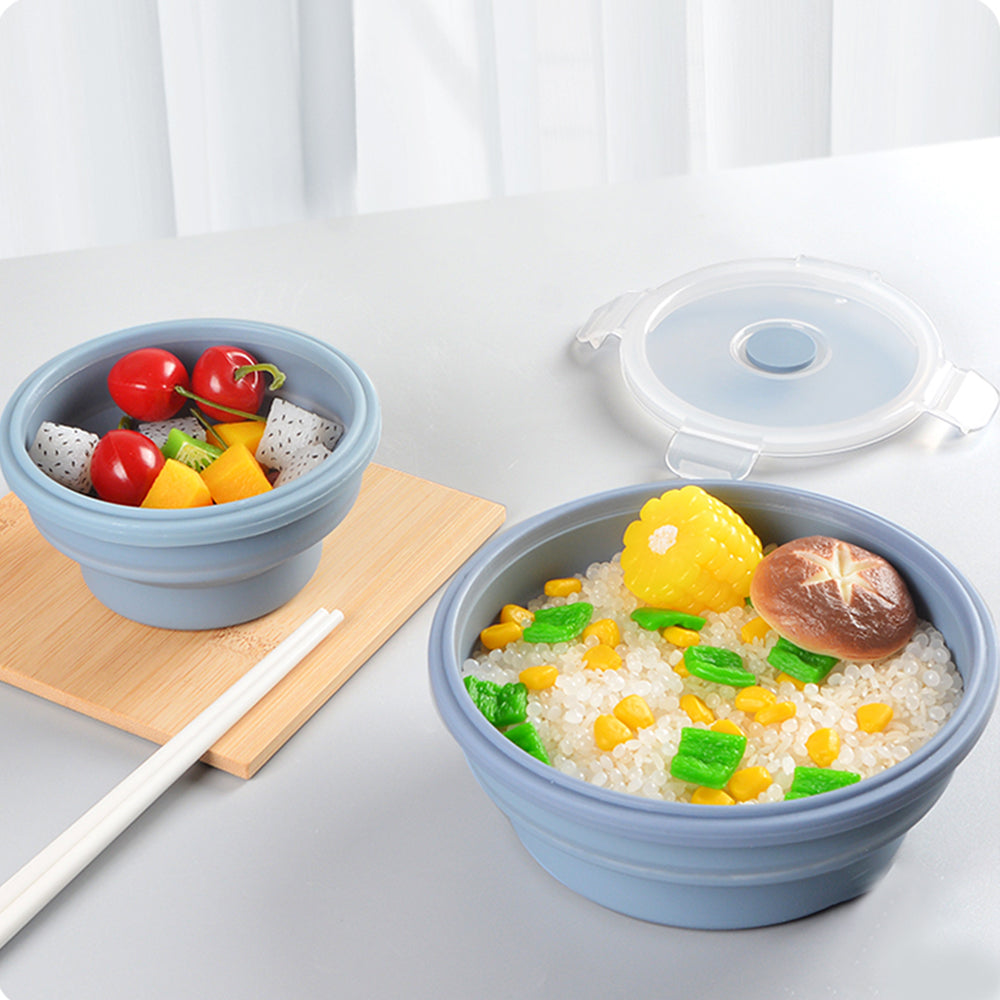 4Pcs Collapsible Food Storage Containers with Lid Microwave Freezer Security