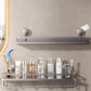 Aluminum Wall Rack Suction Cup Shower Caddy Bathroom Shelf Organiser Holder