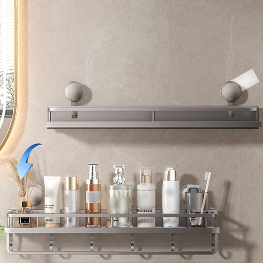 Aluminum Wall Rack Suction Cup Shower Caddy Bathroom Shelf Organiser Holder