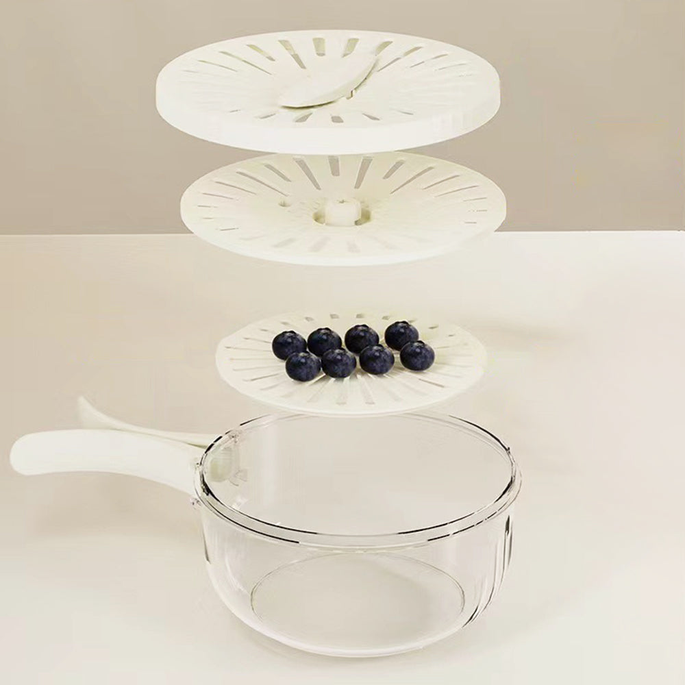Plastic Fruit Vegetable Washing Drain Basket with Lid