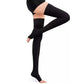 Support Stockings Open Toe High Stockings Plus Size Calf Sleeve For Unisex-Black