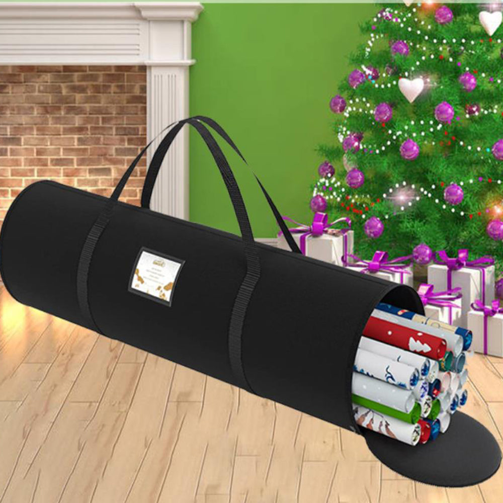 2Pcs Cylinder Wrapping Storage Bag for Christmas Wrapping Paper Tidy Bag