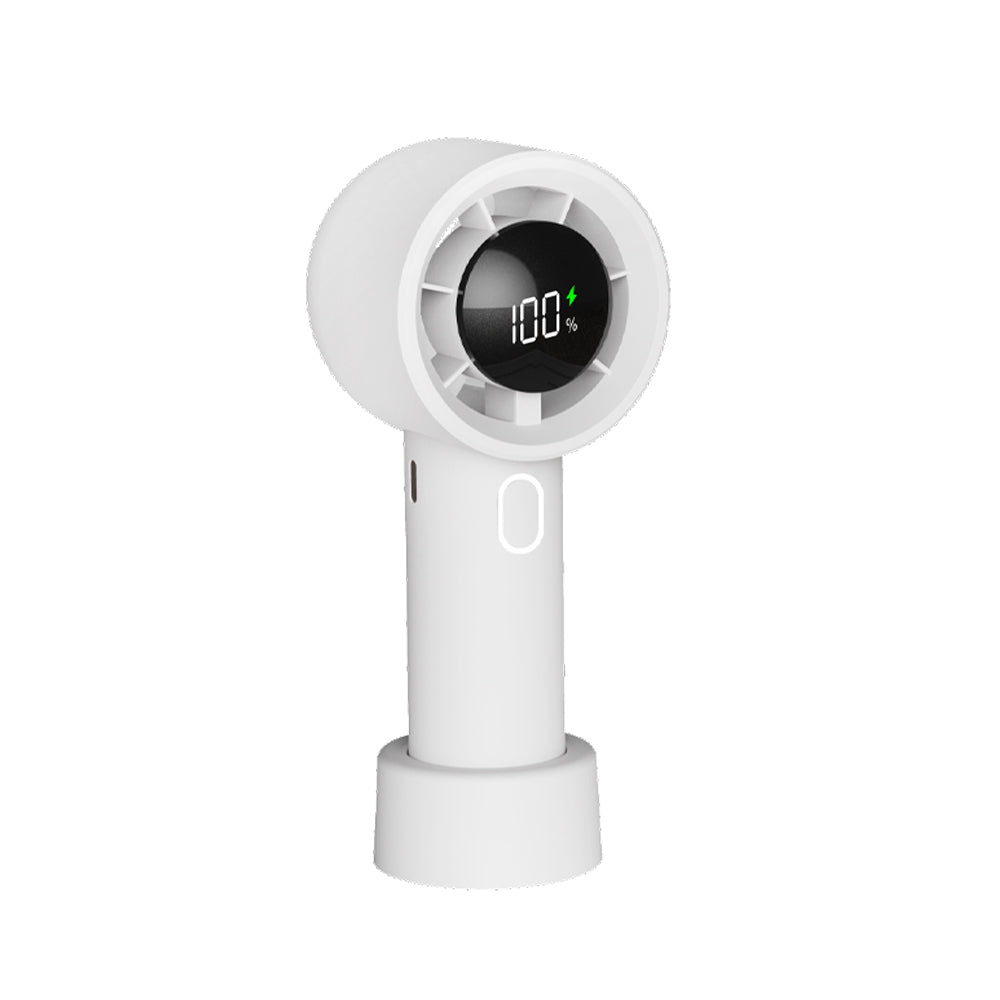 Portable Handheld Turbo Fan With Digital Display 1500mAh Battery Mini Hand Fan