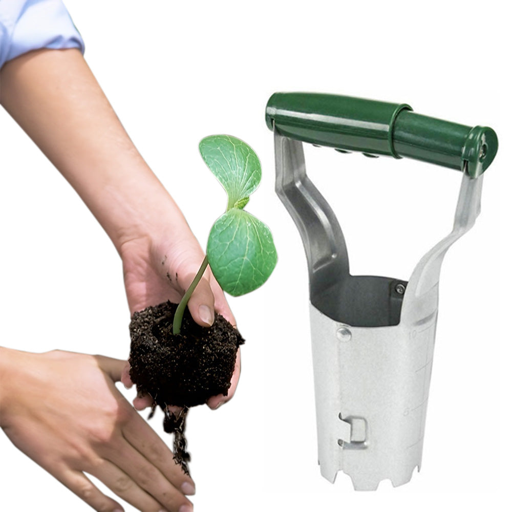 Garden Bulb Planter Tool with Depth Markers for Transplanting and Seedling Removal