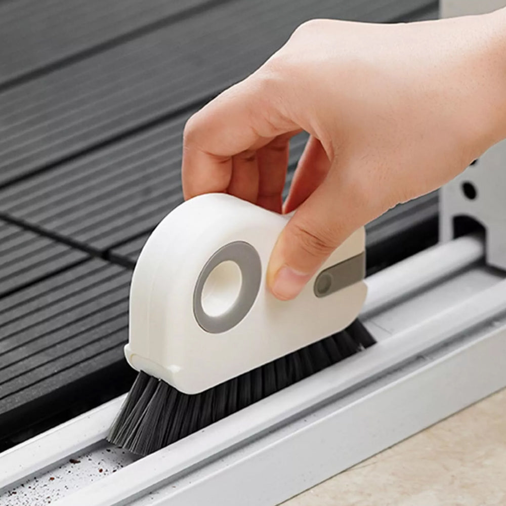 2Pcs 2-in-1 Window Track Groove Cleaning Brush with Hidden Scraper