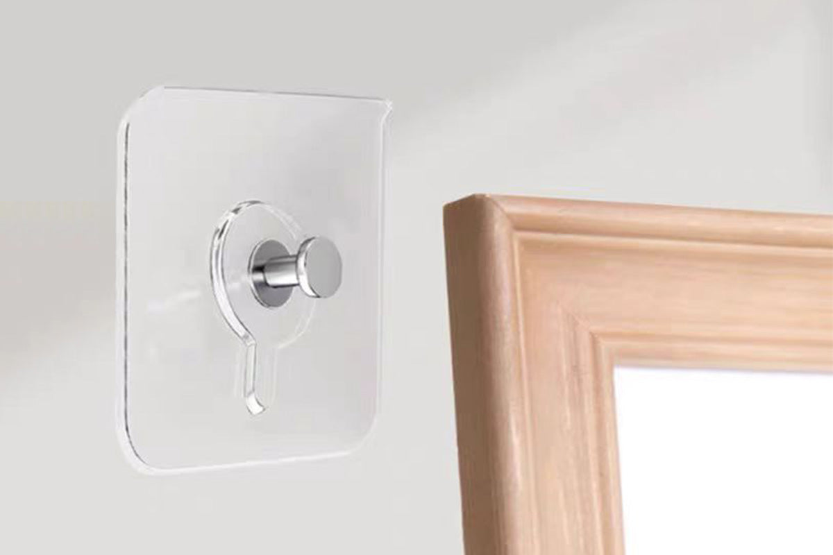 10 Pcs Invisible Picture Hooks No-Drill Self-Adhesive Wall Hangers for Frames