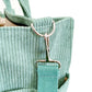 Corduroy Tote Bag Zipper Shoulder Bag Corduroy Crossbody Bag Square Handbag