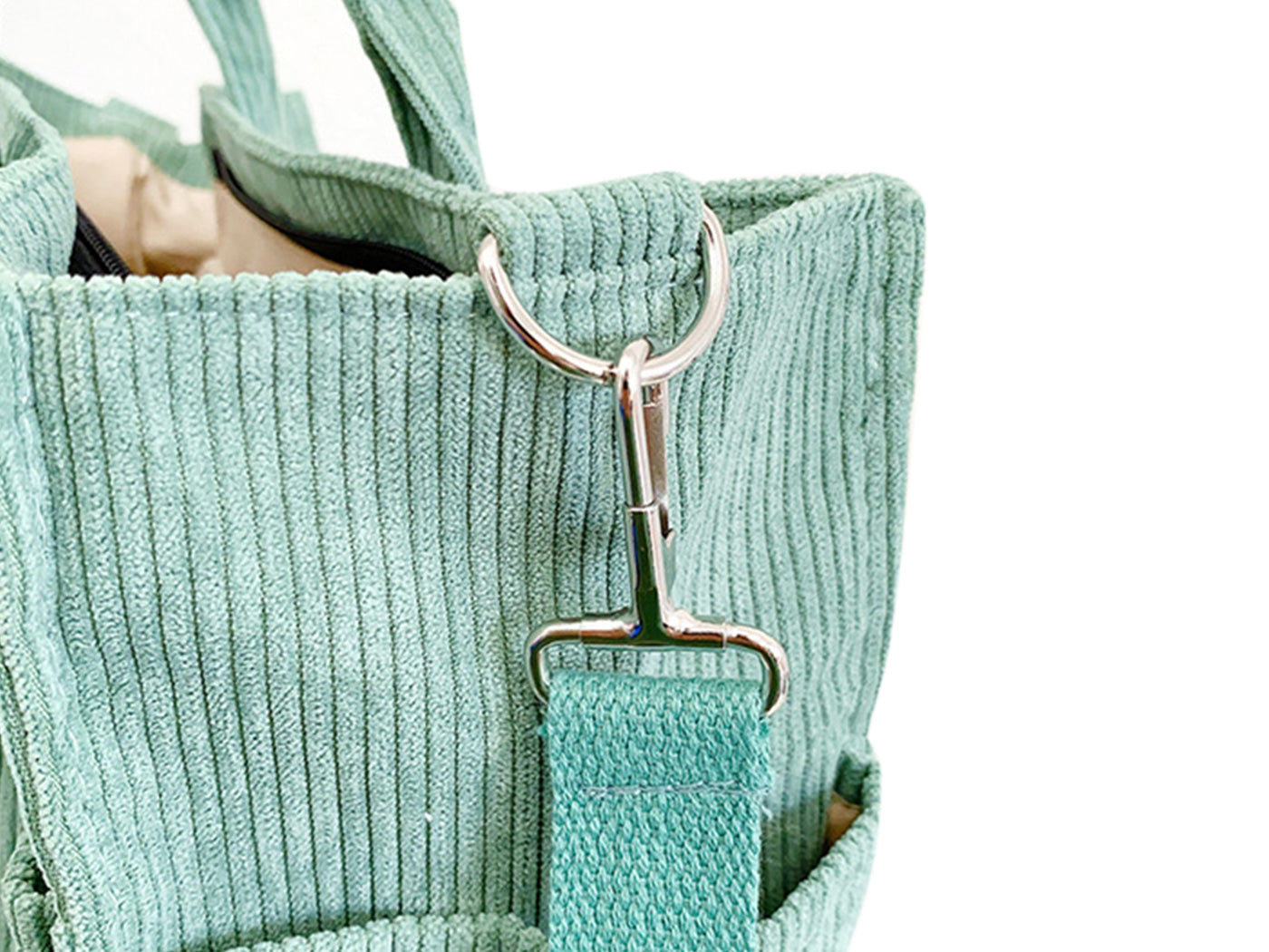 Corduroy Tote Bag Zipper Shoulder Bag Corduroy Crossbody Bag Square Handbag