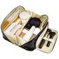 Large Capacity PU Leather Water-Resistant Checkered Cosmetic Bag Travel Makeup Bag