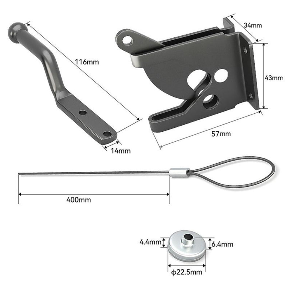 2Pcs Stainless Steel Spring Cable Pull Self-Locking Gate Latch Fit for Wooden Fence Gate