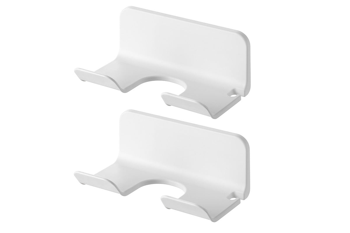 2PCS Wall Mounted Hair Dryer Holder with Cord Organizer Adhesive Blow Dryer Storage Rack