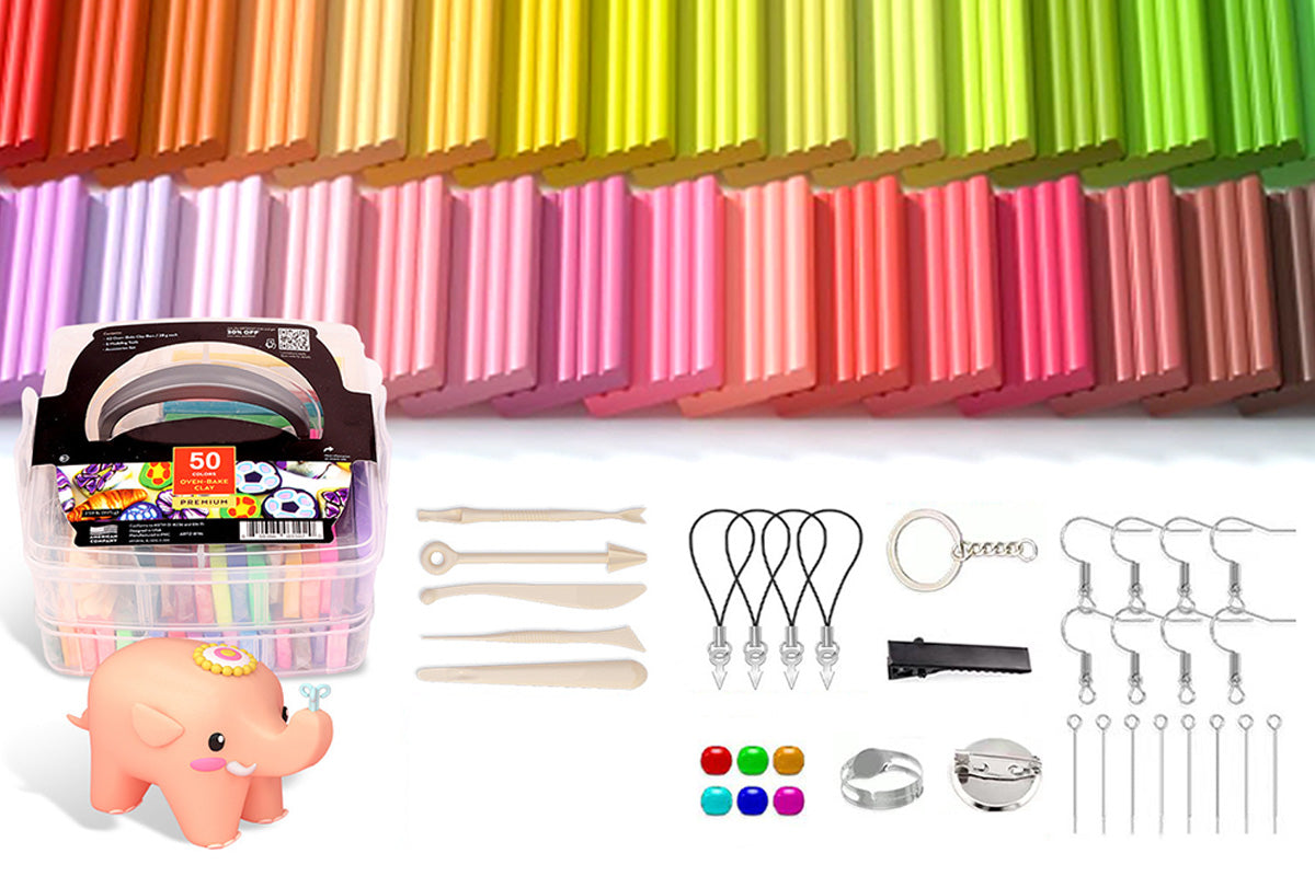82-Color Air Dry Clay Modeling Set with Sculpting Tools