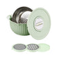 4 In 1 Double-layer Rotatable Colander Bowl Set with Lid and 3 Blades