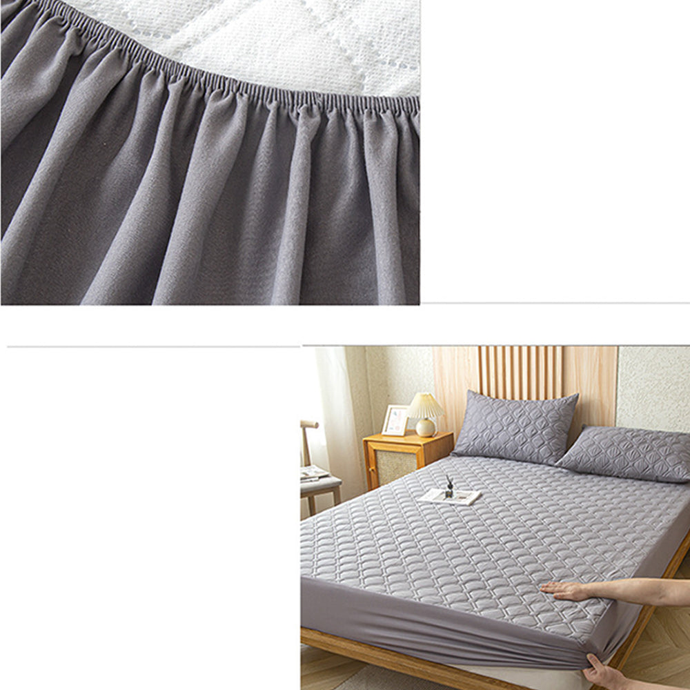Water Resistant Mattress Protector Soft Mattress Pad with Deep Pocket Grey