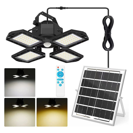 Solar Outdoor Motion Sensor Pendant Light 4 Deformed Heads Security lamp