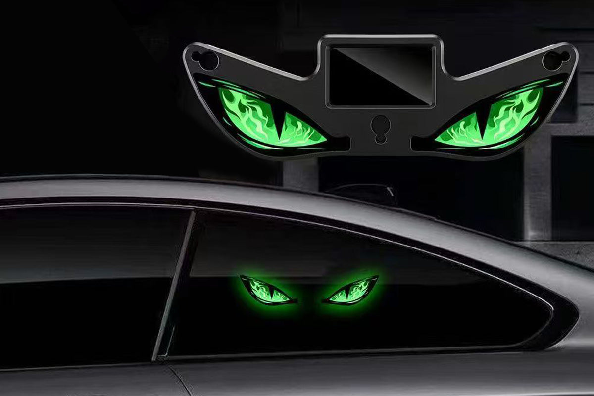 Solar Powered Devil Eyes Car Dynamic Light Car Decal Car Window Interior Decoration