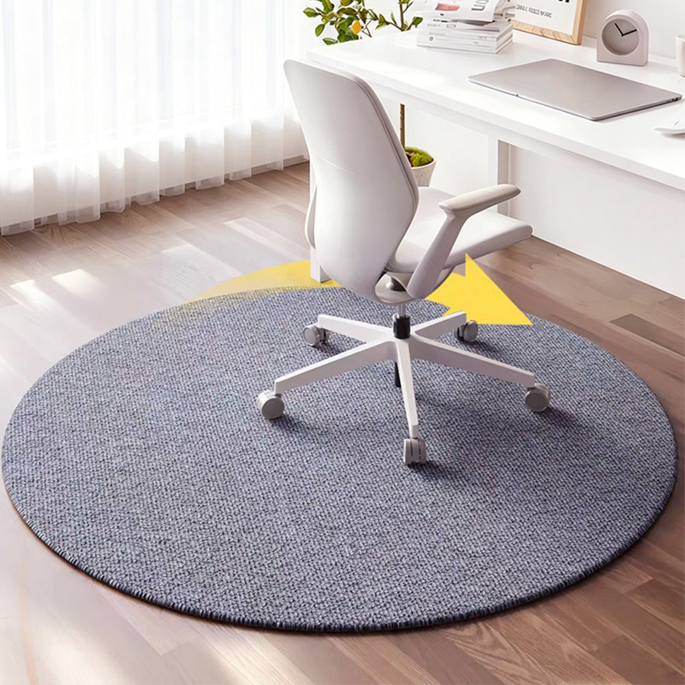 Round Office Chair Mat Anti Slip Floor Protector for Home Office-Grey