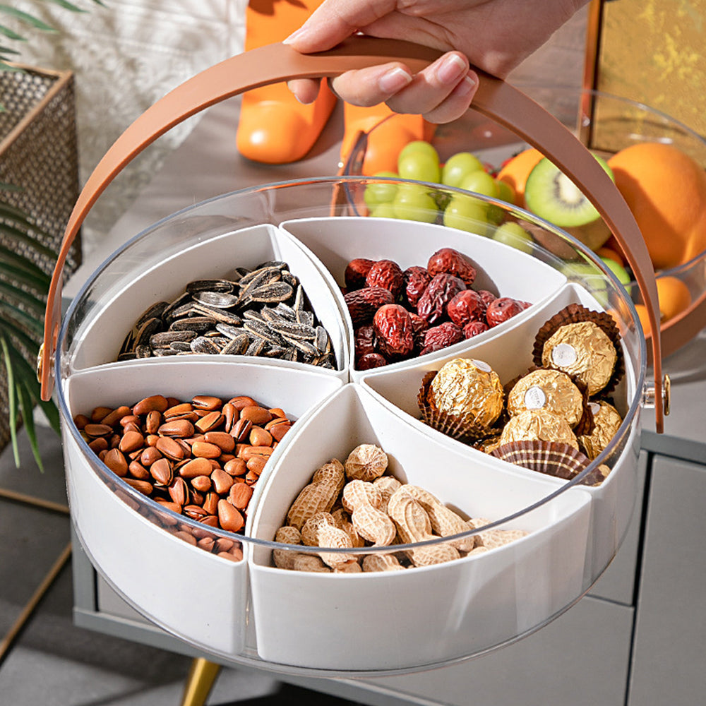 Divided Serving Tray with Lid and Handle Snack Platter Organizer