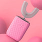 U-Shaped Automatic Electric Toothbrush with Sanitizing Cup-Pink