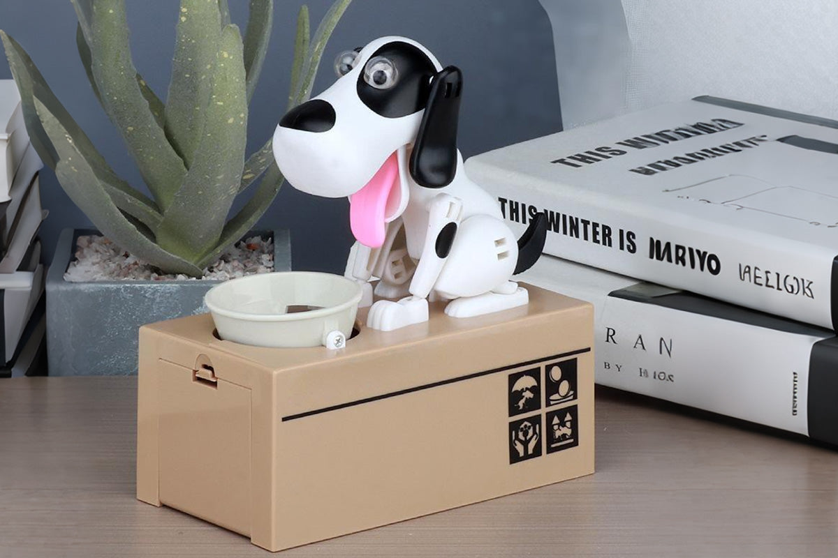 Robotic Eating Dog Coin Bank Electric Coin Bank for Little Ones