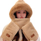 3-in-1 Winter Warm Plush Hooded Scarf Hat and Gloves
