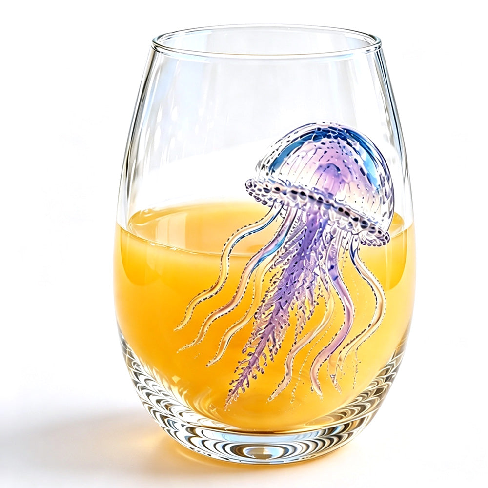 Handcrafted Marine Animal Glass Cup 350ml Unique Sea Creature Glass for Bar Home