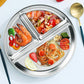 Stainless Steel Portion Control Divided Plate Balanced Lunch Meal Tray