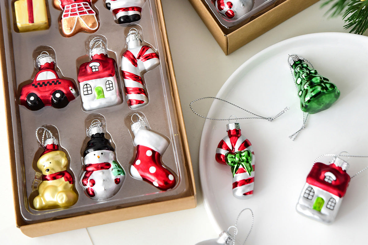 Glass Painted Christmas Ornaments Christmas Tree Hanging Decorations