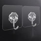 30Pcs 6x6cm Transparent Self-Adhesive Wall Hooks Wall Hanger