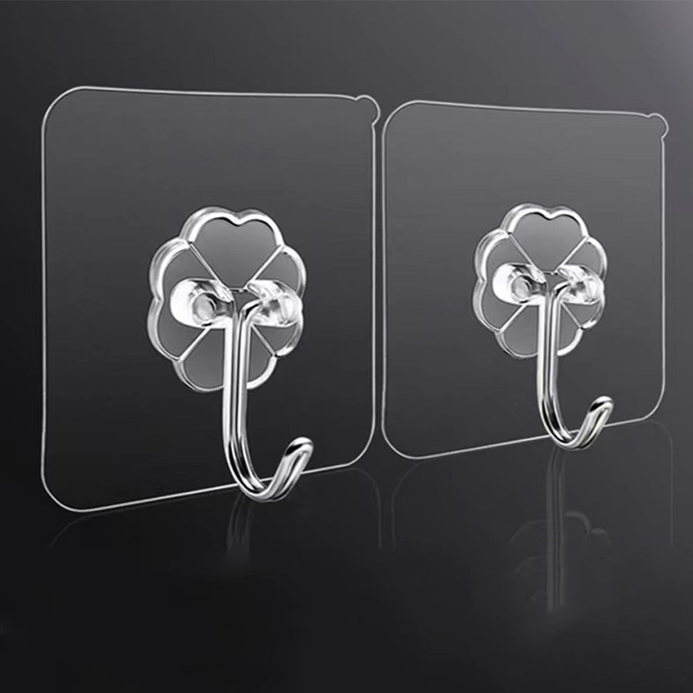 30Pcs 6x6cm Transparent Self-Adhesive Wall Hooks Wall Hanger