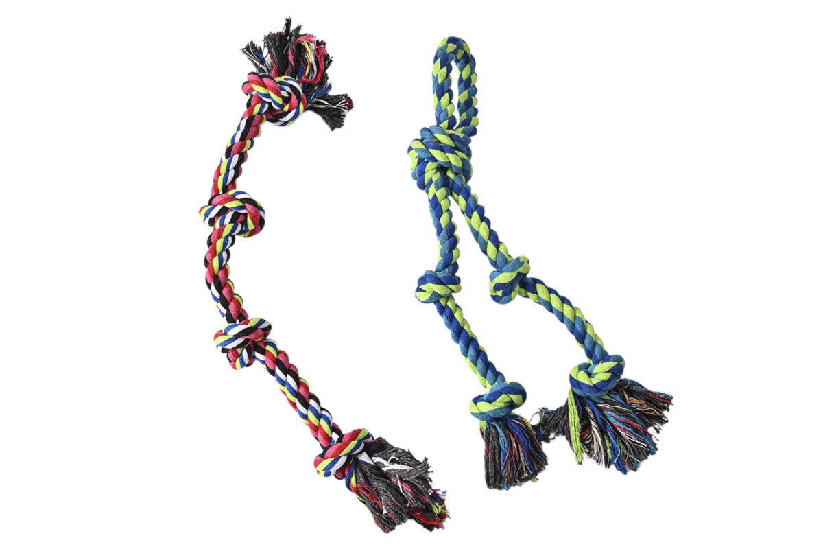 2 Pack Cotton Rope Dog Toys Durable Tug Chew Ropes for Large Breed Dogs