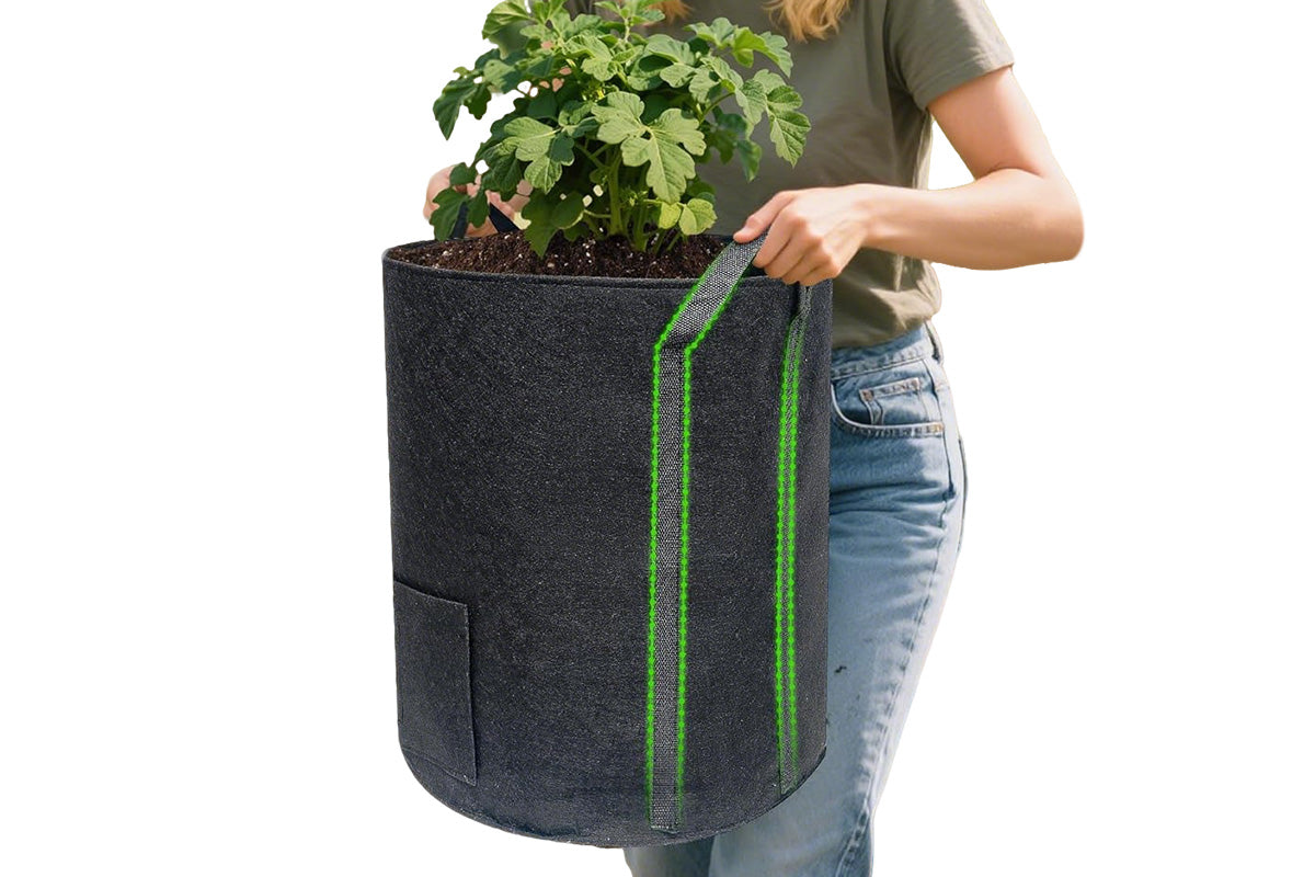 2X15 Gallon Potato Grow Bags with Dual Harvest Window Visible Window Non-Woven Planter Pot