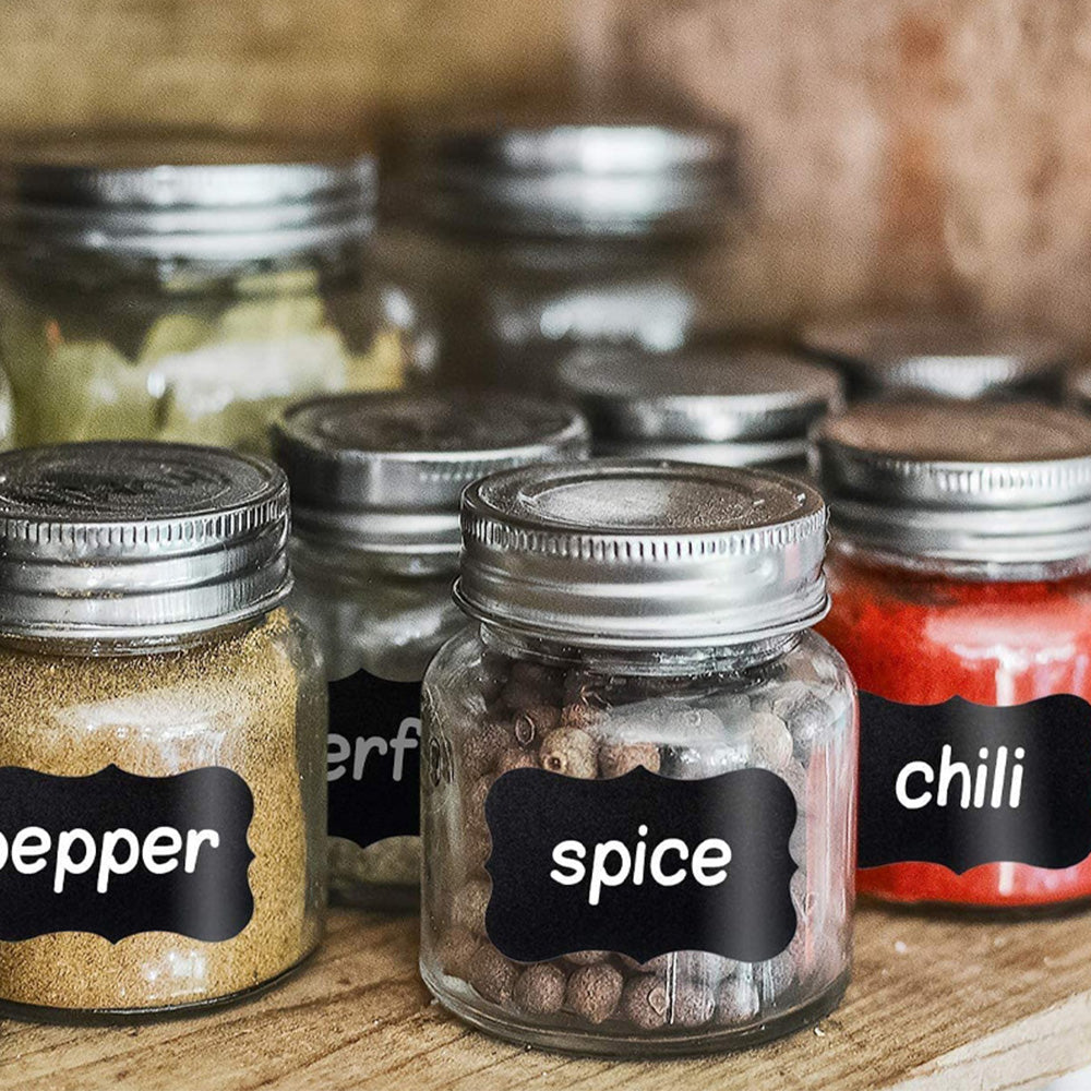300 Water-Resistant Chalkboard Label Stickers for Kitchen and Jars