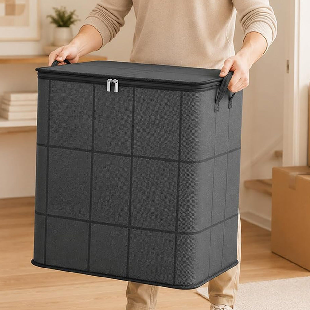 3 Pack 180L Foldable Clothes Storage Bags with Handles 50x50x70cm
