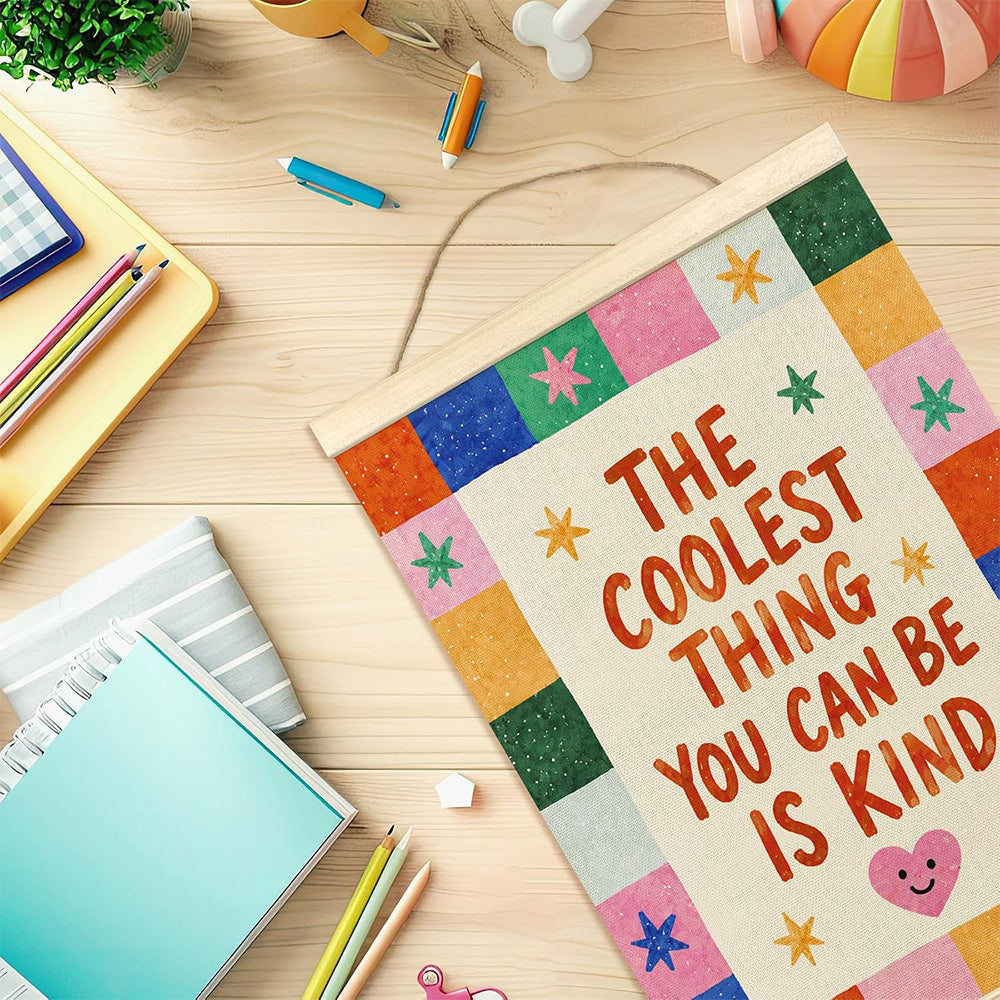 Colorful Inspirational Words Art Prints with Hanging Cord for Home Office Classroom