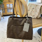 Three Layers Totes Shoulder Bag PU Leather Bag with Magnetic Snap Closure